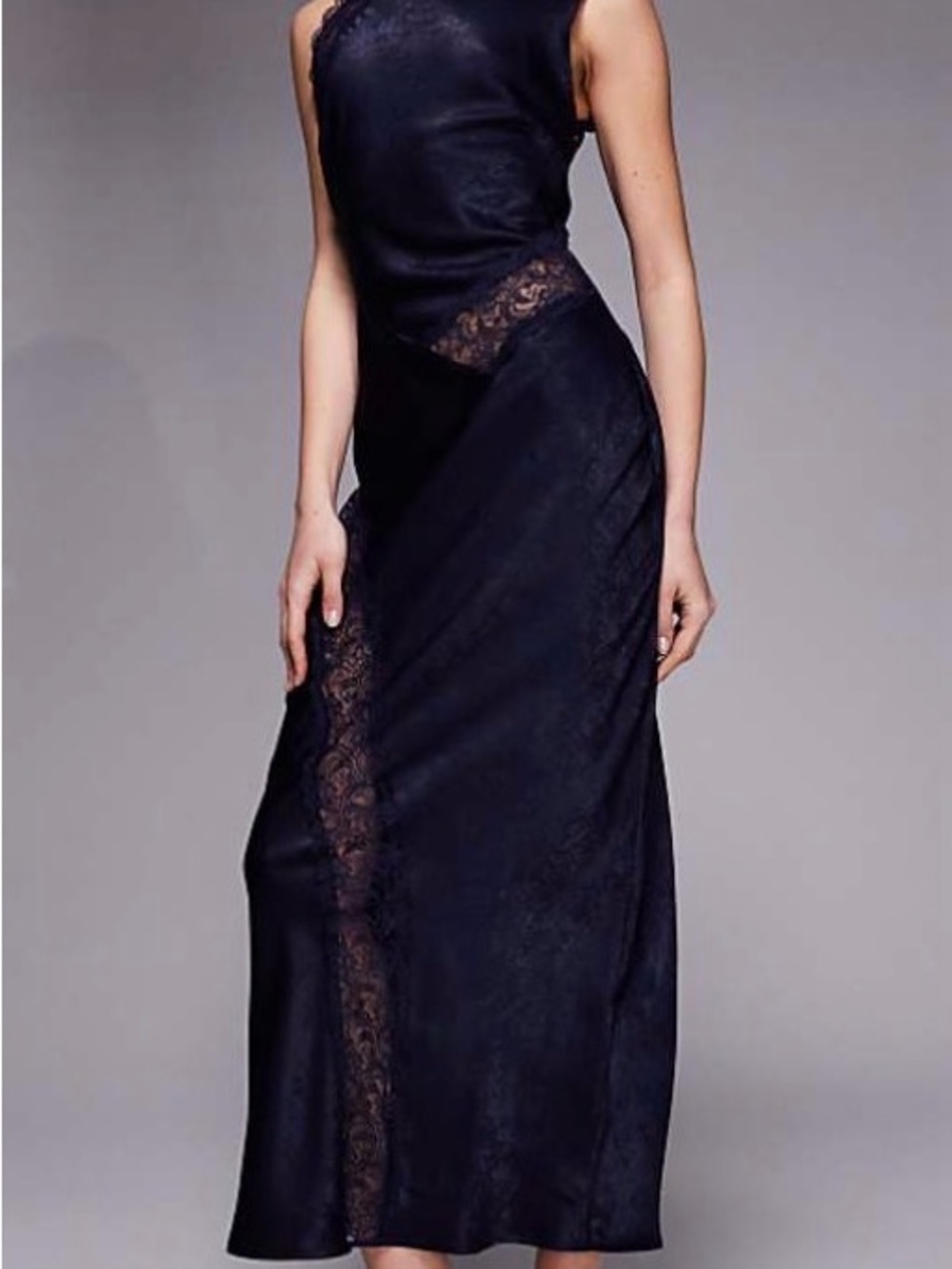 ASOS Black Lace-Insert Maxi Dress